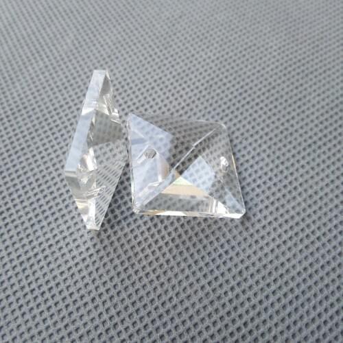 22*22MM machine grinding clear square crystal beads prism DIY chandelier lamp in 2 holes Home Curtain Accessories