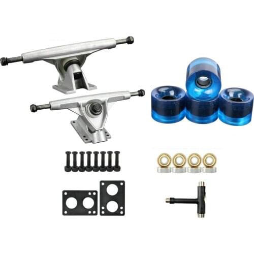 60mm Skateboard Wheel Long Board Fish Plate Brush Street Trucks Shock Absorption Four Wheel Double Tilt Skateboard Bridge 6inch