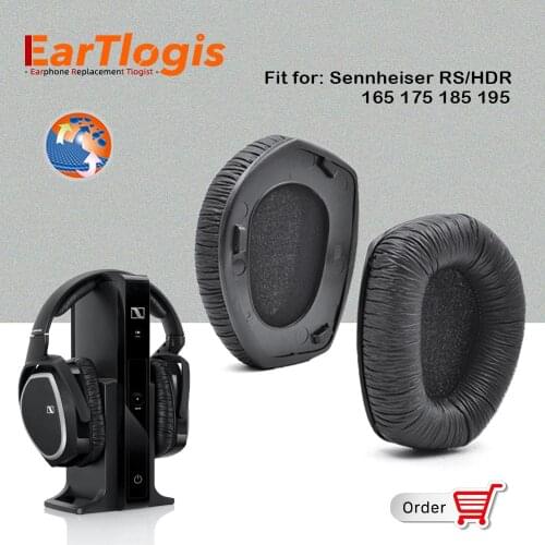 EarTlogis Replacement Ear Pads for Sennheiser RS165 RS175 RS185 RS195 HDR165 HDR175 HDR185 HDR195 Earmuff Cover Cushion Cups
