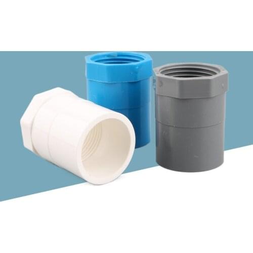 20/25/32/40/50mm PVC Female Thread Connector Aquarium Tank Water Supply Pipe Adapter Garden Irrigation Tube Fittings
