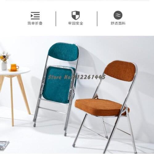 Simple folding dining chair home back chair net red ins chair computer office study chair bedroom comb makeup chair