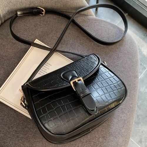 Fashion Designer High Quality Pu Leather Handbags Womens Crocodile Pattern Shoulder Bag Casual Ladies Solid Color Messenger Bag