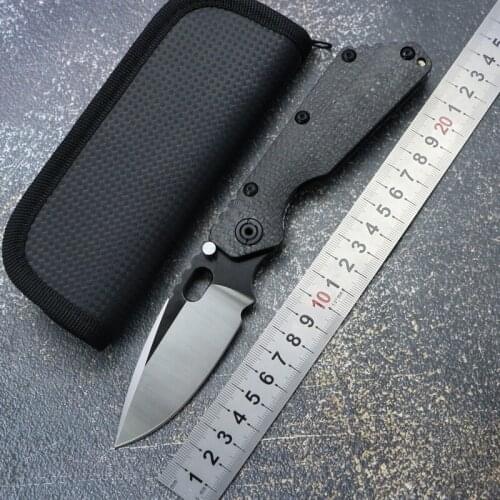 SMF Tactical Folding Knife D2 Blade Ball Bearing Carbon Fiber Flame Titanium Handle Outdoor Utility Pocket Survive EDC Tools