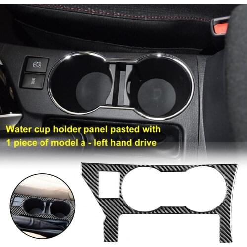 Protective Cup Holder Panel Anti-scratch Carbon Fiber Durable Cup Holder Frame Cover for Toyota Corolla 2014-2018 Left Drive