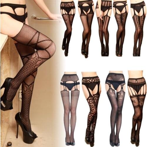 Fishnet open crotch stockings Sexy lingerie perspective Mesh teddy erotic catsuit Women fantasy bodystocking Intimates