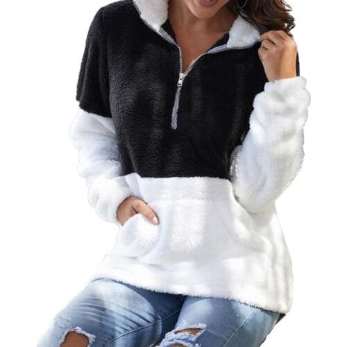 2021 Stylish Autumn Coat Patchwork Contrast Color Loose Thermal Autumn Hooded Coat for Winter Thermal Autumn Hooded Coat Female