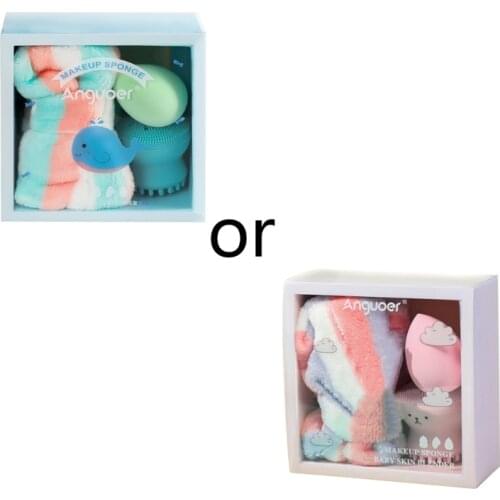 1 Set Spa Facial Headband Silicone Face Cleaning Octopus Shape Brush Makeup Blender Sponge Soft Beauty Egg Girls Cosmetic Tools