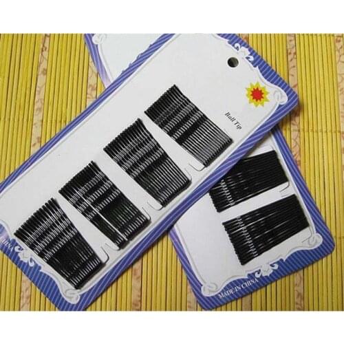 1 Pack 56pcs Popularity Simple Hairpins Black Alloy Hair Clip Bobby Pin Hair Accessories Headwear Ball Tip Bob Pins