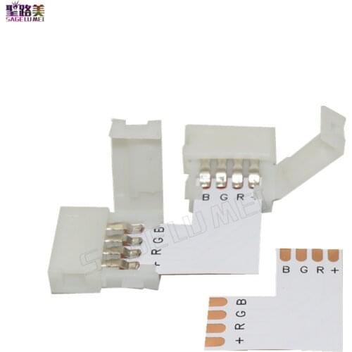 10set 2pin 3pin 4pin 5pin LED Connector L Shape For connecting corner right angle 8mm 10mm 12mm 5050 LED Strip Light Tape Ribbon