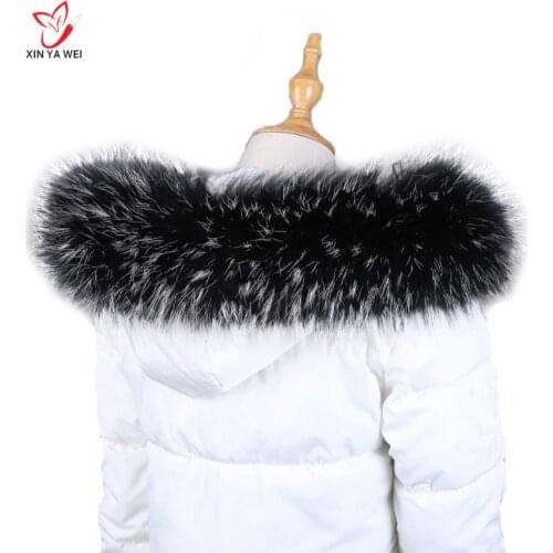 100% Real fur collar for Parkas coats Natural raccoon scarf luxury women fur scarves mens jackets 60cm 65cm 70cm 75cm 80cm