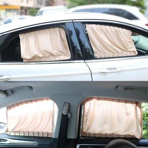 Car Windows Curtain 2pcs Auto Side Window Sunshade Curtains Universal Aluminum Alloy Sun Visor Blinds Cover