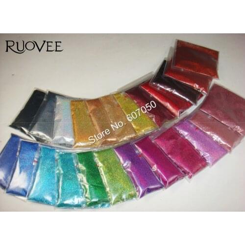 24 Holographic Laser Colors 0.1MM Glitter Nail Fine Dust Shining Powder for DIY Manicure Unha Design Craft Accessories