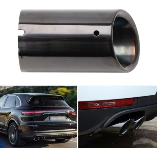 2x Black Car Stainless Steel Exhaust Tip Muffler Pipe Cover Trim For Audi A4 Q5
