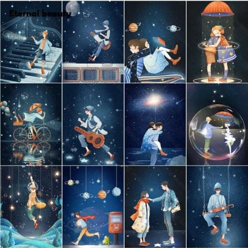 5D Diy Diamond Painting Cartoon Figure Painting Portrait Little Boy On Piano Cross Stitch Kits Diamond Mosaic Home Decor Artwork