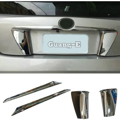 Car sticker ABS chrome Rear License Plate+Rear Trunk Lid Cover tailgate bumper frame trims For Toyota Prius 2016 2017 2018