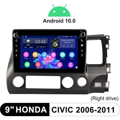 Radio 1 din 9" Android 10 Car Multimedia Player Smart Car System For Honda Civic 2006-2011 With 4GB Ram 64GB Rom Apple CarPlay