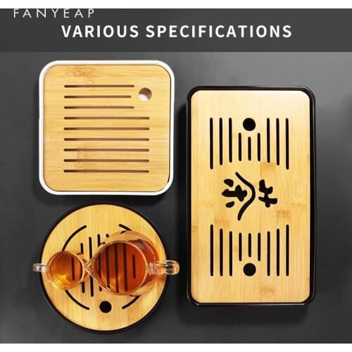Bamboo Tea Tray Pu'er tea Tea Board Drainage Water Storage kung-fu Tea Set Tea Table Tea Room Board Ceremony Tools