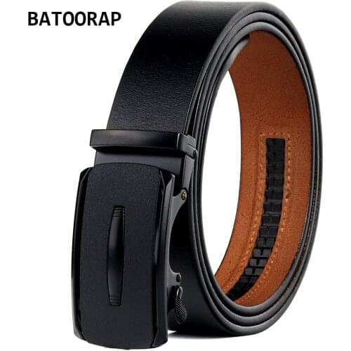 BATOORAP Black Leather Belt For Men Fashion Trouser Strap Belts Metal Buckle Automatic Vintage Designer Belt Luxury BA-FGHY019