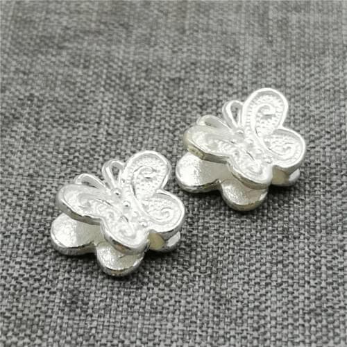 3 Pieces 925 Sterling Silver Shiny Butterfly Beads for Bracelet Necklace