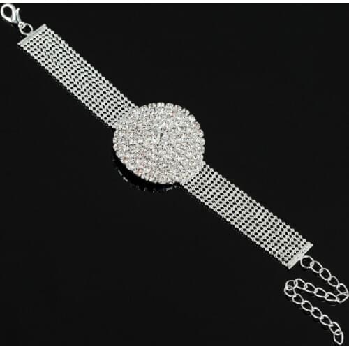 PPG&PGG Crystal Bracelet Link Chain Top Quality Crystal Watch Shaped Fine Jewelry Bracelets for Women Wedding Party Bijoux