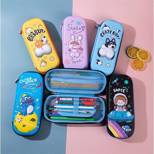 Pencil Cases Estojo Escolar School Supply Kawaii Stationery Organizer Cute Aesthetic EVA Pencilcase Big School Case For Office