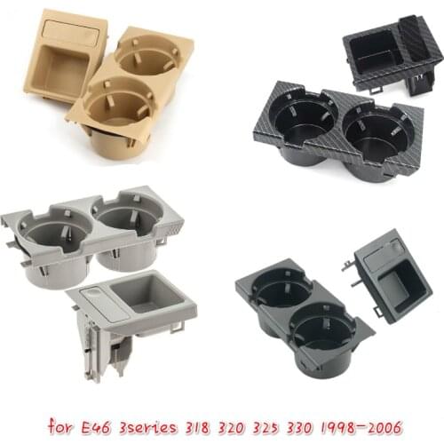 Black Double Hole Car Vehicle Front Center Console Storage Box Coin + Cup Holder for BMW E46 3SERIES 1999-2006 51168217957