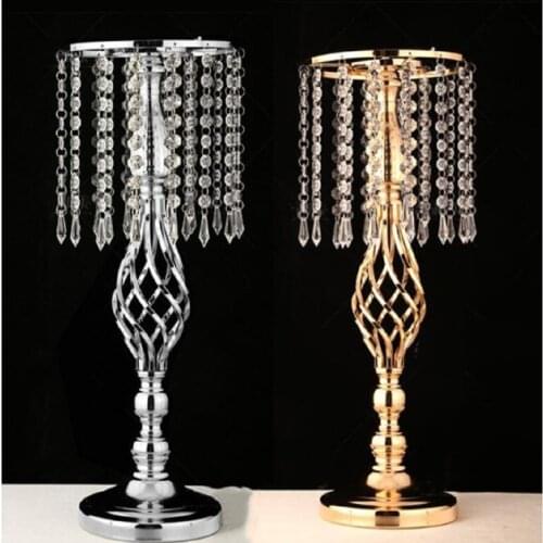 Flower Vase Twist Shape Stand Golden/ Silver Wedding/ Table Centerpiece 52 CM Tall Road Lead Home Decor