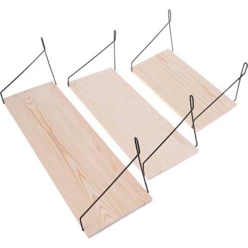 Wooden Wall Mounted Book Shelf Flower Pot Storage Rack Shelves Hanging Holder Household Home Decor