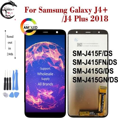 Super AMOLED J415 LCD For Samsung Galaxy J4+ LCD SM-J415F/DS J415FN J415GN Display Screen Touch Digitizer Assembly J4plus LCD
