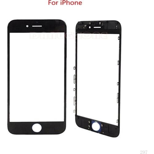 For IPhone 6 Plus 5 5S 4.7'' 5.5 inch 6S Touch Panel Front Outer Screen Glass Lens With Frame + OCA