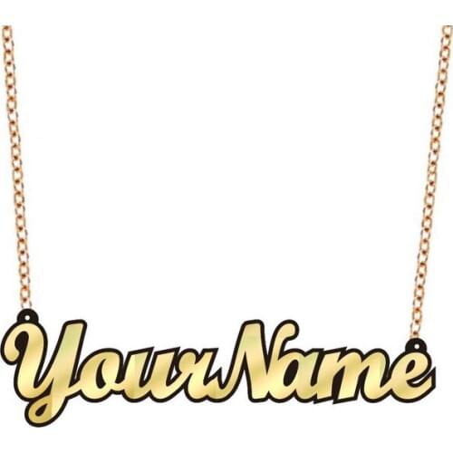 DODOAI Custom Necklaces Laser Cut acrylic Nameplate Word Custom name necklace Personalized necklace Statement jewelry Hip hop
