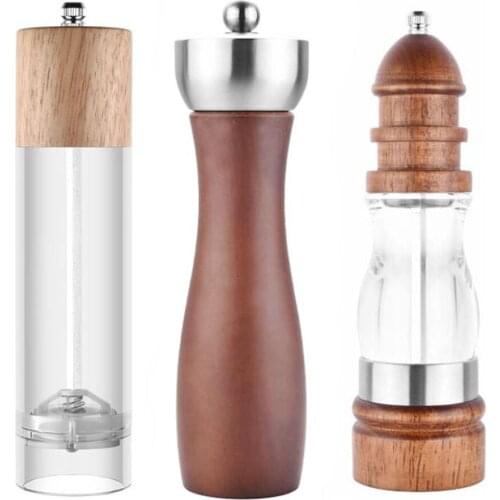 Oak Wood Manual Salt Pepper Mill Grinder Wood Seasoning Muller Cooking Tools Cookware Spice Milling Gadget