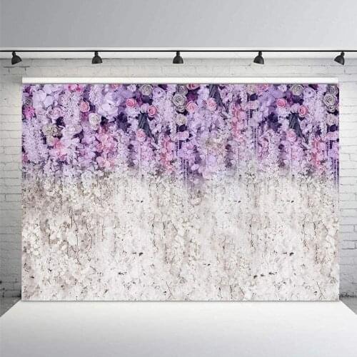 Lavender White Floral Wedding Bridal Shower Photo Studio Background Photography Portrait Baby Shower Birthday Party Decoration
