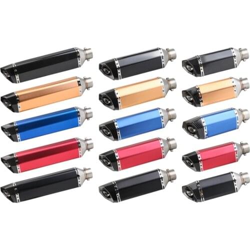 Length 470mm/370mm/310mm Inlet 51mm Motorcycle Exhaust Pipe Muffler Motorbike Pitbike Scooters Slip On Exhaust Muffler End Pipe