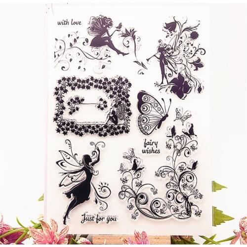 Hot sale butterfly fairy Transparent Clear Stamps / Silicone Seals Roller Stamp for DIY scrapbooking photo album/Card Making