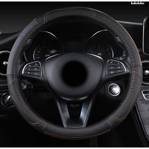 KOKOLOLEE Leather Car Steering Wheel Cover For Dodge Caliber Journey Ram 1500 Challenger Charger Nitro Durango