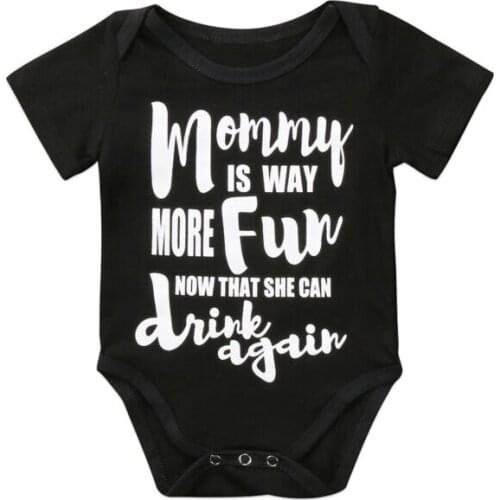Free shipping Newborn Kids Baby Boy Girl Blackl Funny Romper Casual Summer Clothes Outfit