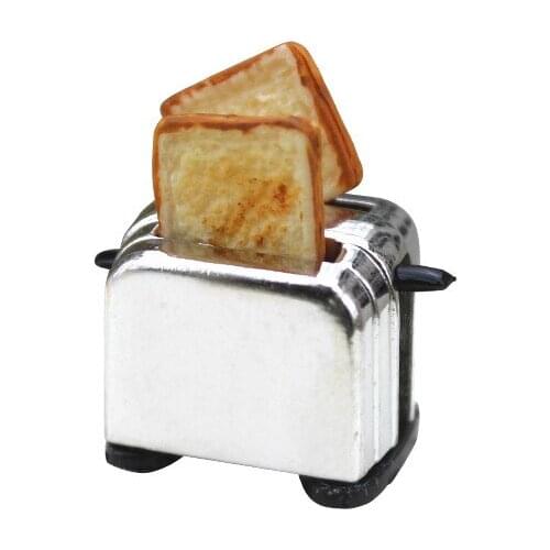 DOLLHOUSE 1PCS 1/6/12 Miniature food play kitchen scene model doll house accessories creative mini breakfast bread machine D352