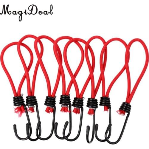 MagiDeal 8 Pieces Bungee Hook Tie - Tarpaulin Bungee Stretch Cord Straps w/ Hook for Camping Hiking Boating Tools Accessories