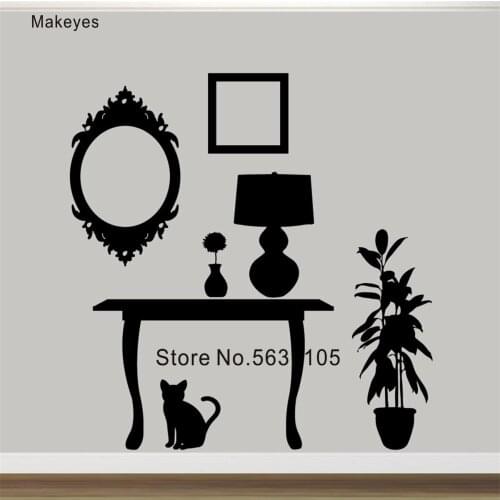 Makeyes Furniture Silhouette Wall Decal Vinyl Wall Stickers House Livingroom Decoration Wallpaper Vinyl Wall Murals Shapes Q905
