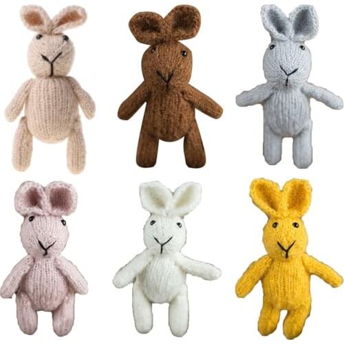 Cute Crochet Knitted Rabbit Doll Toy Newborn Baby Infant Photo Photography Props 54DA
