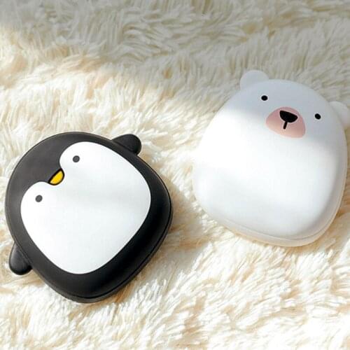 Cute Cartoon Penguin Polar Bear Electric Hand Warmers USB Rechargeable Double-Side Heating Pocket Power Bank Warmer Dropship New