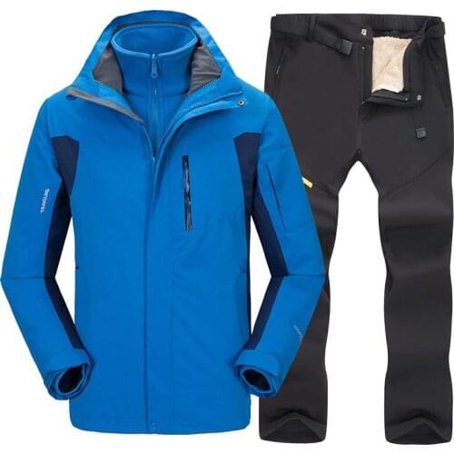 2021 New Winter Ski Suit Men Windproof Waterproof Ski Jacket Pants Thermal Snow Skiing And Snowboard Outdoor Hiking Jacket Sets