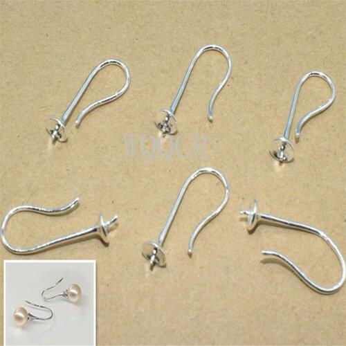 50 Pieces of Wholesale Jewelry 925 Sterling Silver Earrings DIY Jewelry Making for Bead Base Ear Wire Hook End Bead Caps