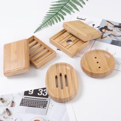 Natural Bamboo Wood Bathroom Shower Soap Tray Dish Storage Stand Plat Dry Cleaning Soap Holder Salle De Bain Porte Savon Safe