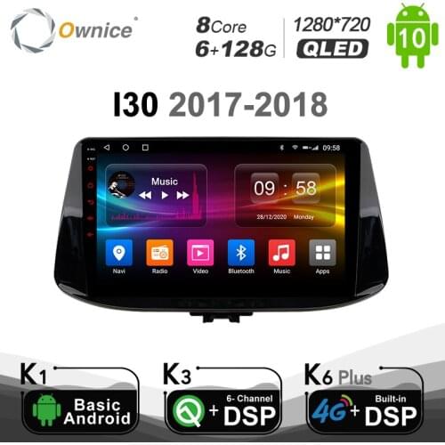 QLED k3 k5 k6 plus Octa Core Android 10.0 for Hyundai I30 2017 - 2018 Car DVD Player GPS Radio DSP 4G SPDIF head Unit 6G 128G
