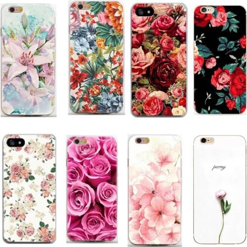 Flower Mobile Phone Cases for iPhone 5 5s se 6 6s Silicone Tpu Phone cover Case for iPhone 7 7plus 8 8plus X Colorful