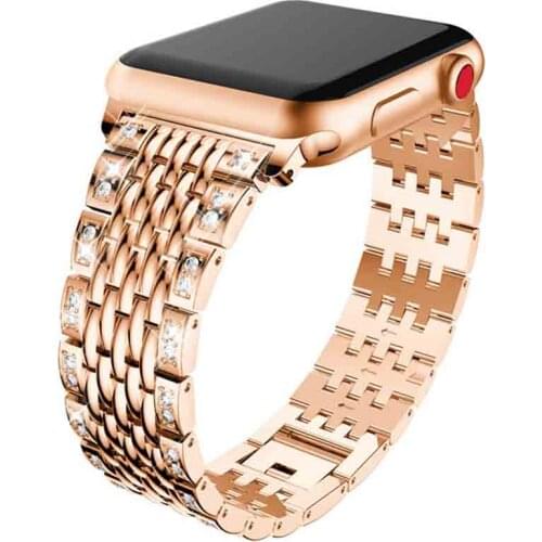 Stainless Steel strap for Apple Watch band 44mm 40mm iWatch band 42mm/38mm Bracelet Apple watch serie 5 4 3 se 6 chain woman