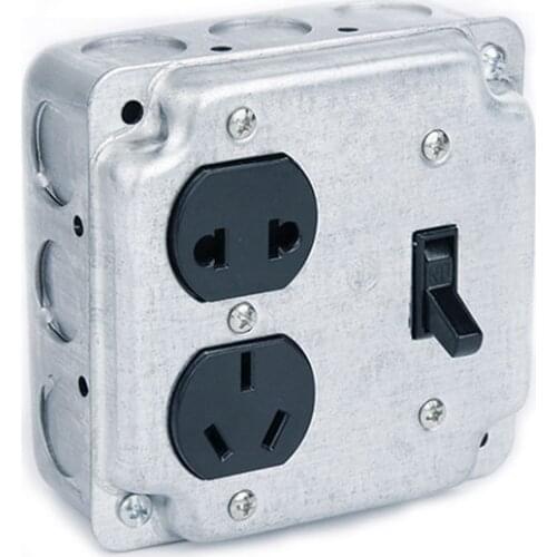 Retro Type Wall Socket Panel 5-Pins Outlet Electric 10A Electrical Plugs Sockets 2 Holes And 3 Holes With Switch CUL