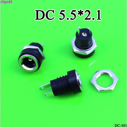 1PCS 3A 12V 5.5*2.1/2.5mm DC Socket With Nut 5.5x2.1/5.5x2.5 mm DC Power Jack Socket Female Panel Mount Connector